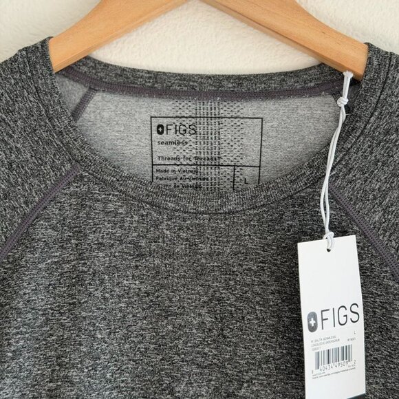 Figs Salta Seamless Longsleeve Underscrub in Graphite, Size Large - Picture 6 of 8